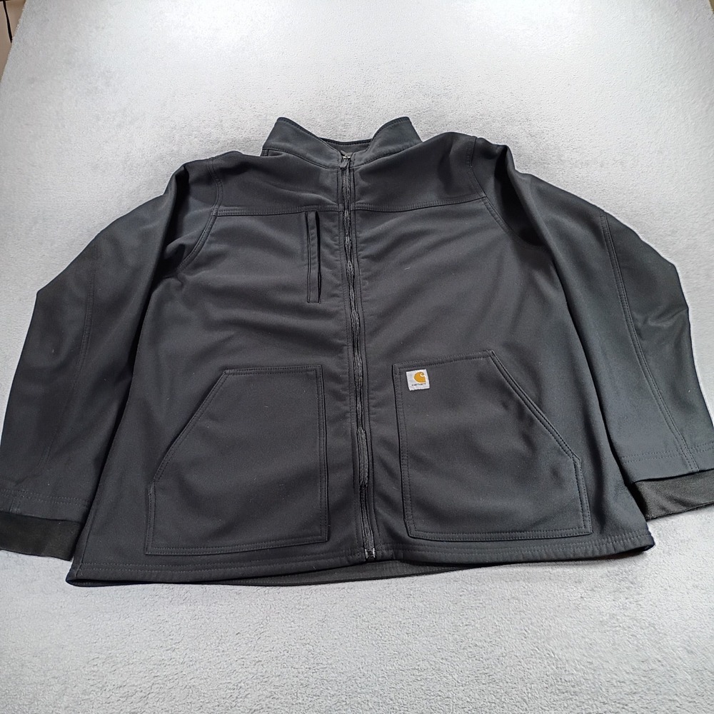 Carhartt Mens Softshell Full Zip Jacket Black XL Water Repellent Workwear